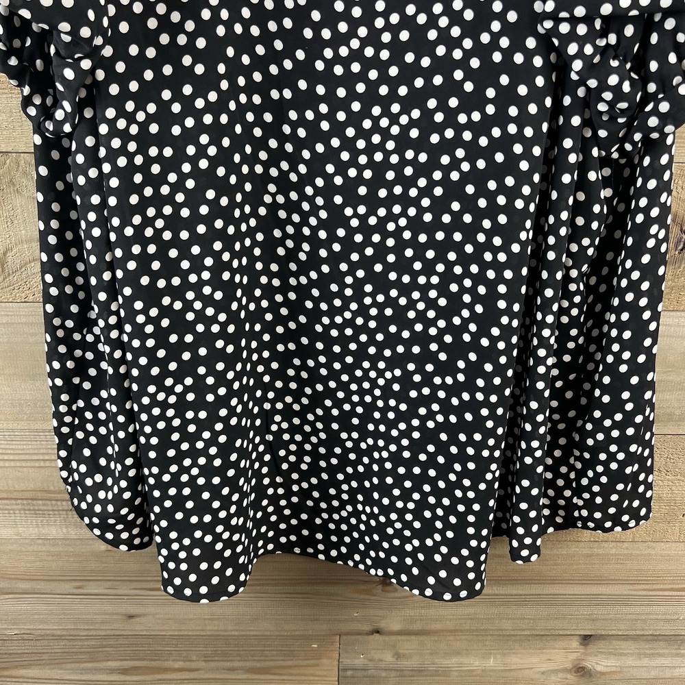 Torrid Womens Shirt Abbey Georgette Puff Sleeve Polka Dot Short Sleeve Blouse 3X - Picture 3 of 7